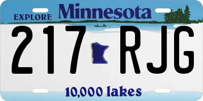 MN license plate 217RJG