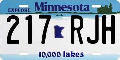 MN license plate 217RJH