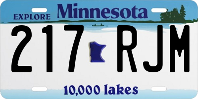 MN license plate 217RJM
