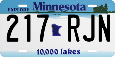 MN license plate 217RJN