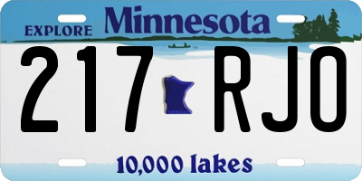 MN license plate 217RJO