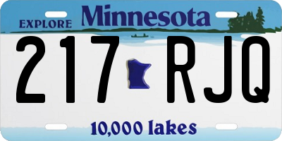 MN license plate 217RJQ