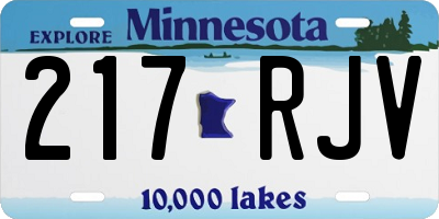 MN license plate 217RJV