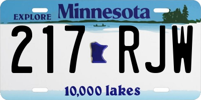 MN license plate 217RJW