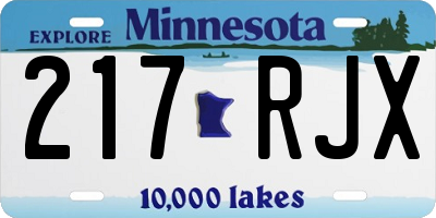 MN license plate 217RJX