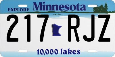 MN license plate 217RJZ