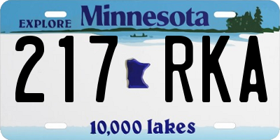 MN license plate 217RKA