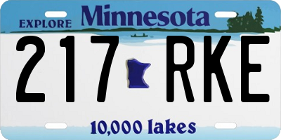MN license plate 217RKE