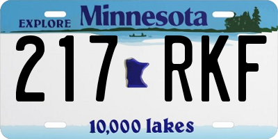 MN license plate 217RKF