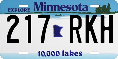 MN license plate 217RKH