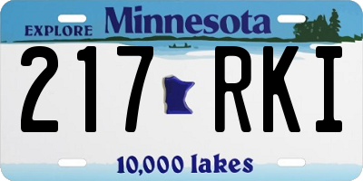 MN license plate 217RKI