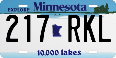 MN license plate 217RKL
