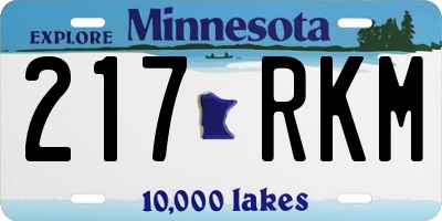 MN license plate 217RKM