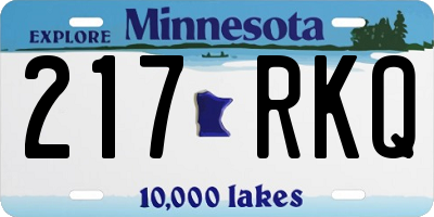 MN license plate 217RKQ