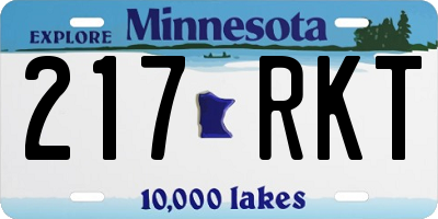 MN license plate 217RKT