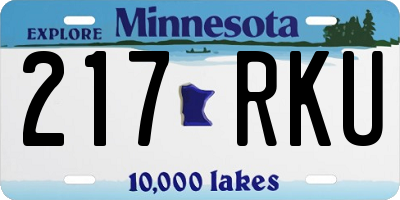 MN license plate 217RKU