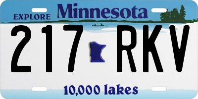 MN license plate 217RKV