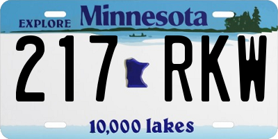 MN license plate 217RKW
