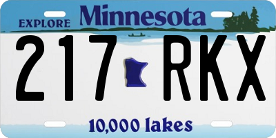 MN license plate 217RKX