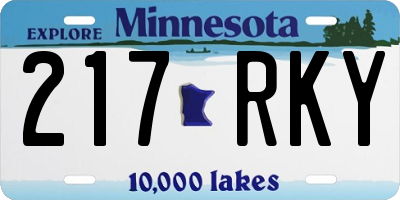 MN license plate 217RKY