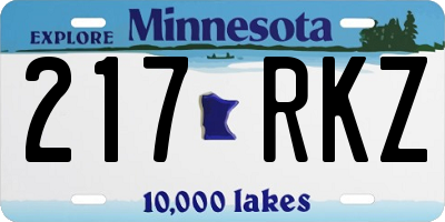 MN license plate 217RKZ
