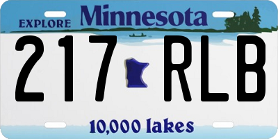 MN license plate 217RLB