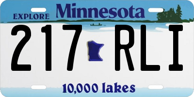 MN license plate 217RLI
