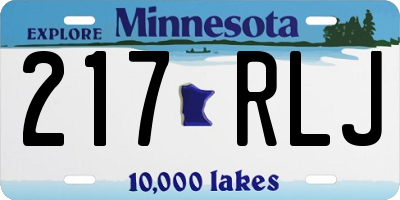 MN license plate 217RLJ