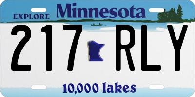MN license plate 217RLY