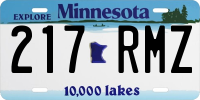 MN license plate 217RMZ