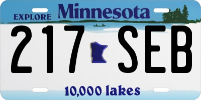 MN license plate 217SEB