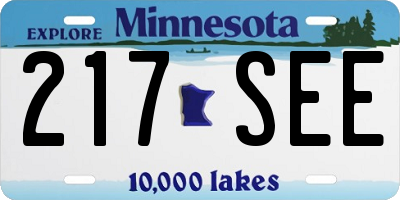MN license plate 217SEE