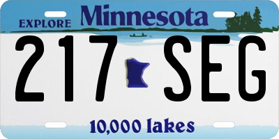 MN license plate 217SEG