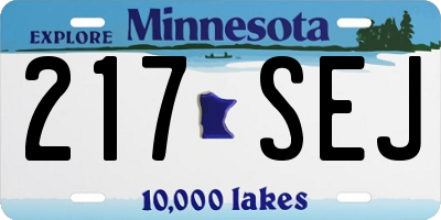 MN license plate 217SEJ