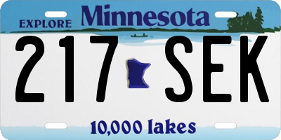 MN license plate 217SEK