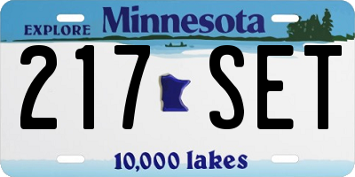 MN license plate 217SET