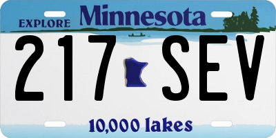 MN license plate 217SEV
