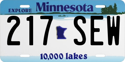 MN license plate 217SEW