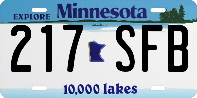 MN license plate 217SFB