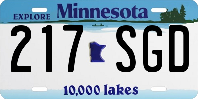 MN license plate 217SGD