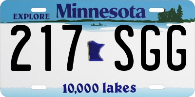 MN license plate 217SGG