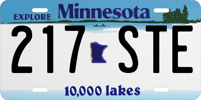 MN license plate 217STE
