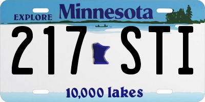 MN license plate 217STI