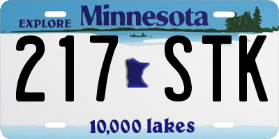 MN license plate 217STK