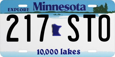 MN license plate 217STO
