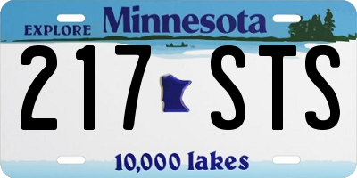 MN license plate 217STS
