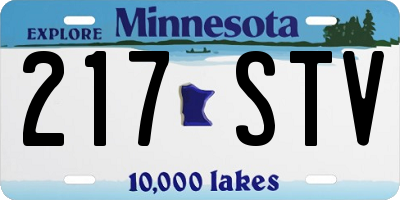 MN license plate 217STV