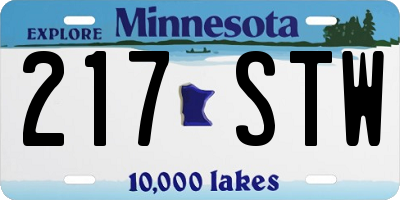 MN license plate 217STW