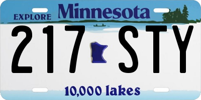 MN license plate 217STY