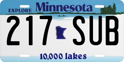MN license plate 217SUB